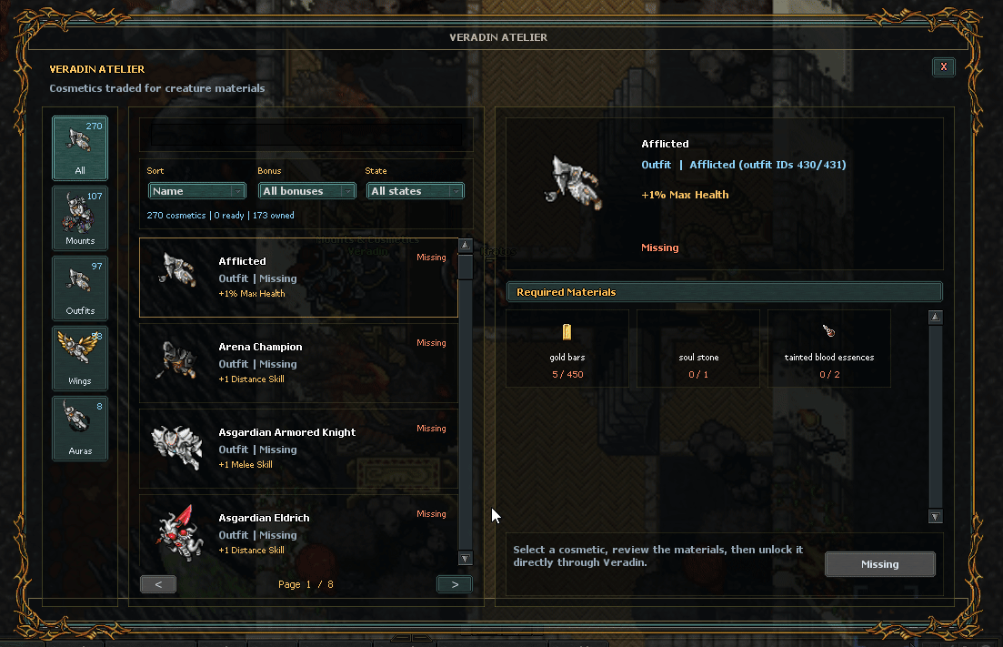 Cosmetics and Collection Bonuses