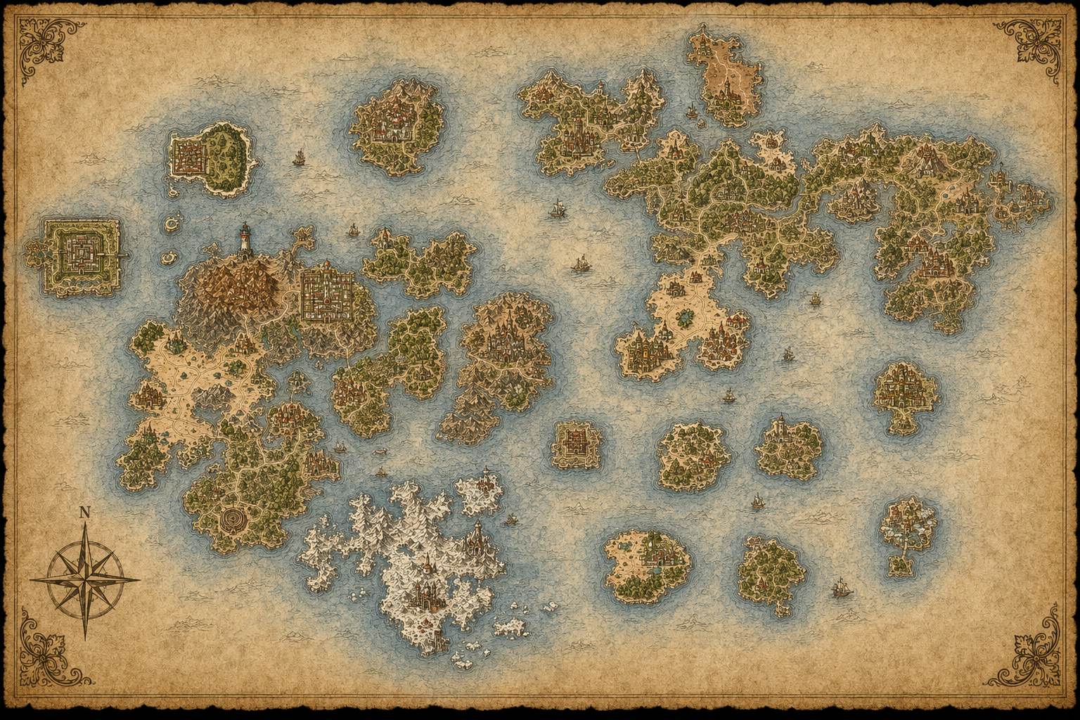 Titan islands map
